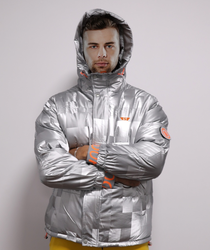 Doudoune Fashion Gris à capuche