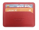 Porte carte cuir véritable rouge Legend