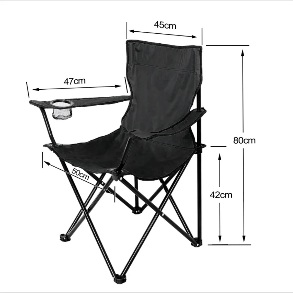 Chaise de plage ou camping Premium pliante avec sac et porte-gobelet, Bleu