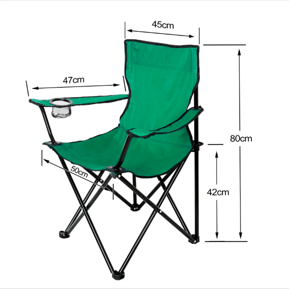 Chaise de plage ou camping Premium pliante avec sac et porte-gobelet, Bleu