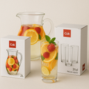 Pack carafe en verre 2 Litres + 6 verres TUBO 31 cl