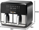 Air fryer Double 4L + 4L Aerofry en acier Black + Decker