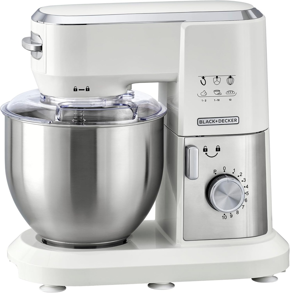 Robot pétrin de cuisine pâtissier multifonction 6,0 L, 1000 W