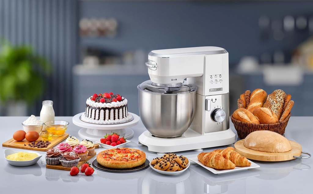 Robot pétrin de cuisine pâtissier multifonction 6,0 L, 1000 W