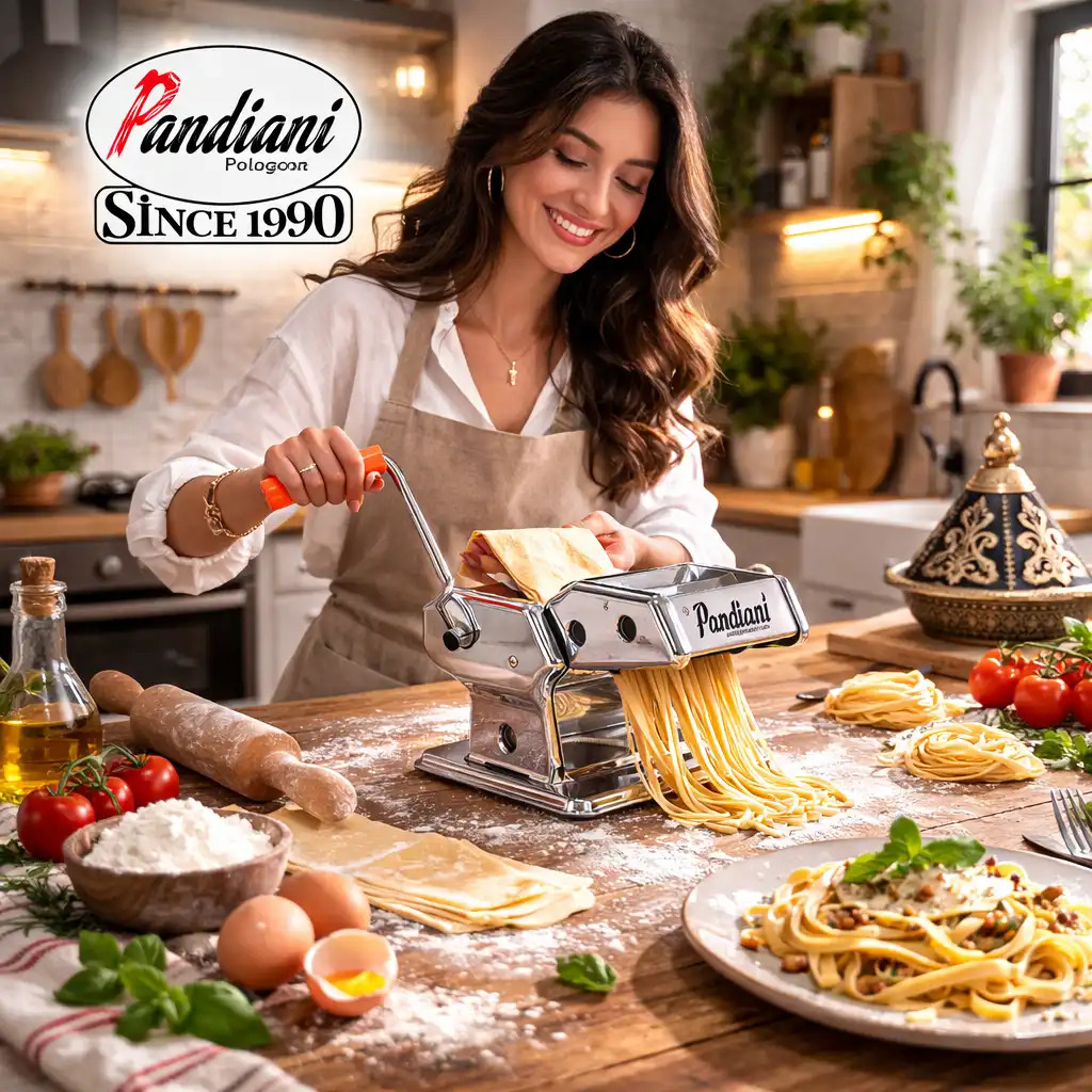 Pandiani Machine à Pâte Manuelle – Acier Inoxydable 430 – 6 Vitesses