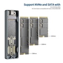 hiksemi Boitier disque dur externe Nvme M.2 SATA SSD (HS-HUB-MD202)