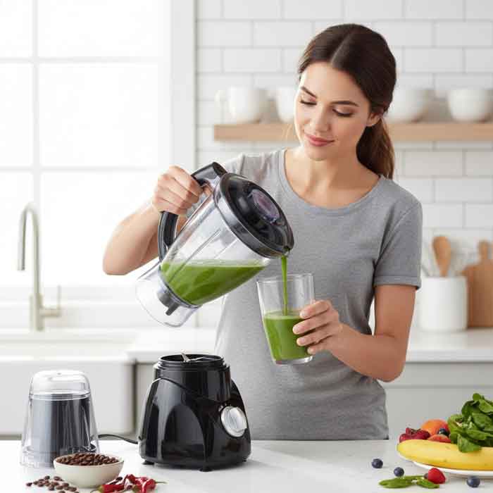 Blender General 1.5L puissant 350w avec moulin épice 2 in 1 Noir