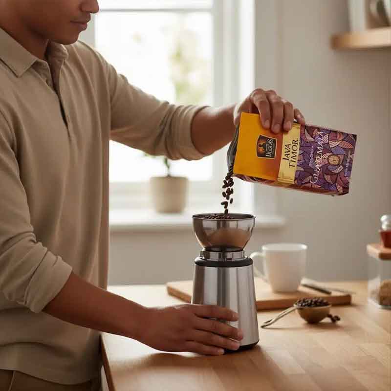 Sachet de café en grains Les Cafés Dubois Java Timor pure origine Guatemala 250g avec valve de fraîcheur - Bazarcom Maroc