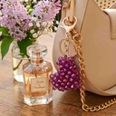 Porte-clés DORÉA fait main couleur purple en perles effet cristal, charme de sac élégant et léger avec mousqueton doré