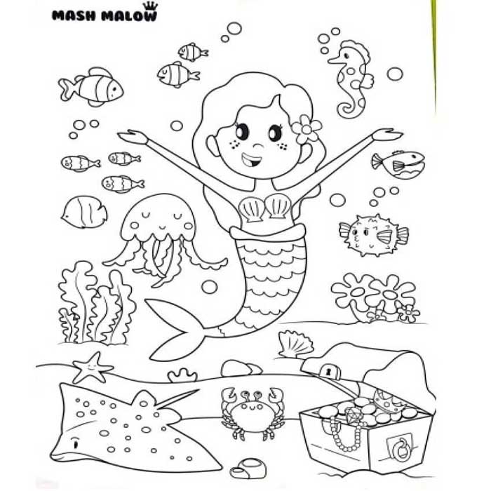 coffret-cadeau-set-coloriage-mermaid-post-gift-box-mash-malow-busquets-bazarcom-maroc