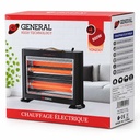 Chauffage électrique à quartz General YDN2301 800W – 2 niveaux de puissance