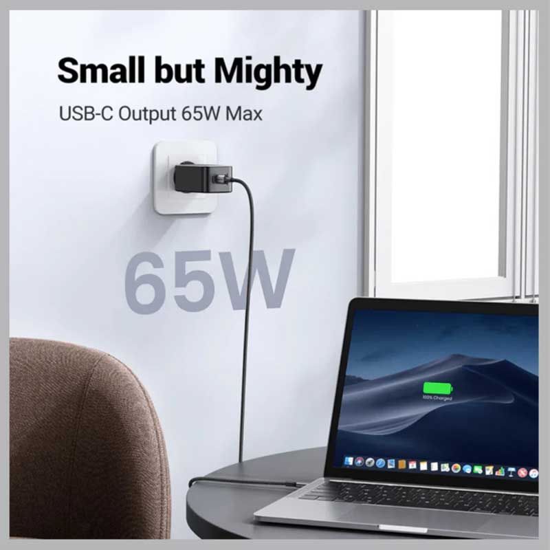 Chargeur mural UGREEN Nexode 65W GaN 3 ports USB-C / USB-A
