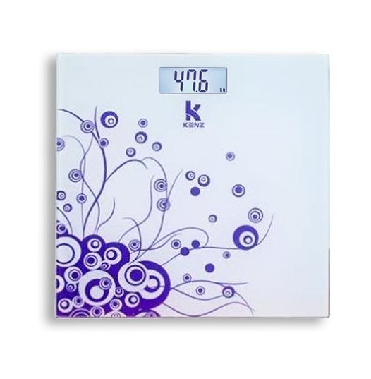 Kenz Pèse Personnes Électronique en verre trempé | max 150 kg | Balance Electronique Violet