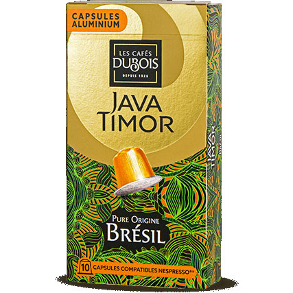 Capsules JAVA TIMOR PURE ORIGINE BRÉSIL - Boite de 10