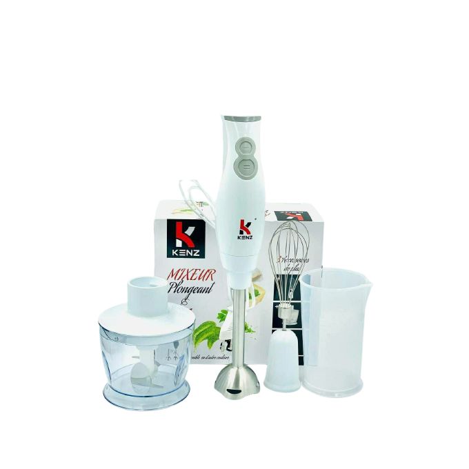 Kenz Mixeur plongeant avec 3 accessoires en acier inoxydable couleur aléatoire