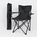 Chaise de plage ou camping Premium pliante avec sac et porte-gobelet, Noir