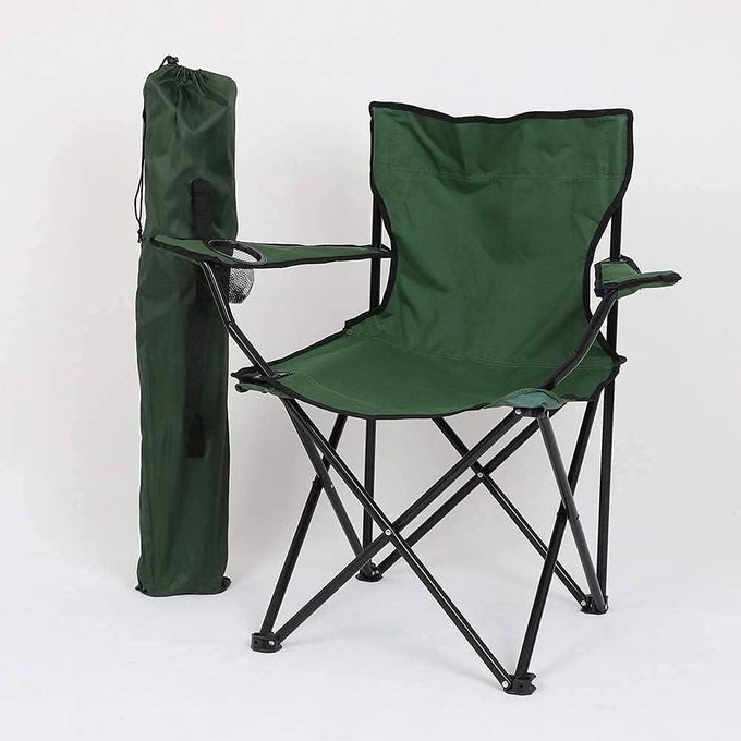 Chaise de plage ou camping Premium pliante avec sac et porte-gobelet, vert