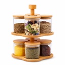 Kenz Pots à épices, service à épices 8 pièces avec support
