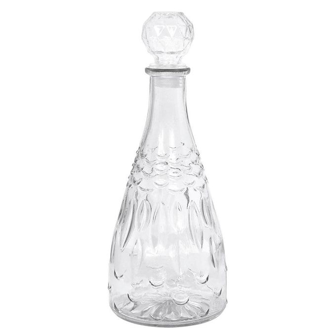 Pandiani Carafe en verre elegante avec couvercle bouteille 1.2L