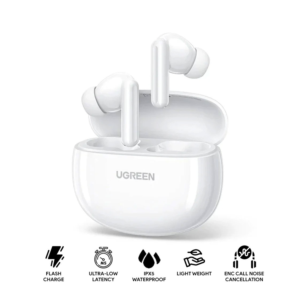 UGREEN Écouteurs Buds Sans Fil HiTune P3 – Bluetooth 5.4 – Blanc