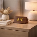 Pandiani Réveil Digital LED Effet Bois avec 3 Alarmes – Heure, Température, Date