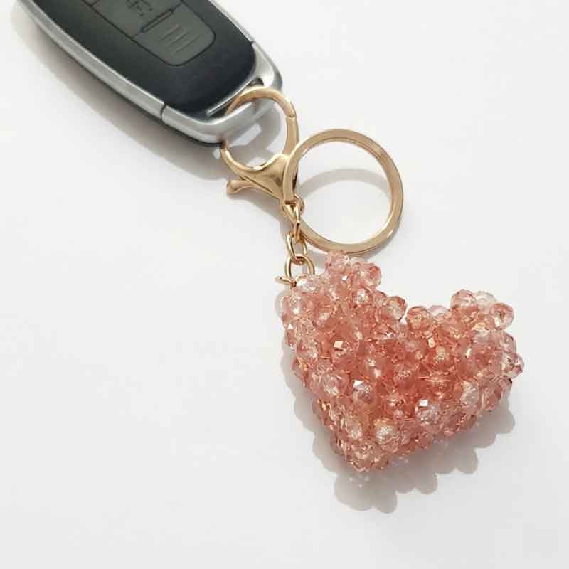 Porte-clés & Charme de Sac DORÉA – Crystal Bloom Rose