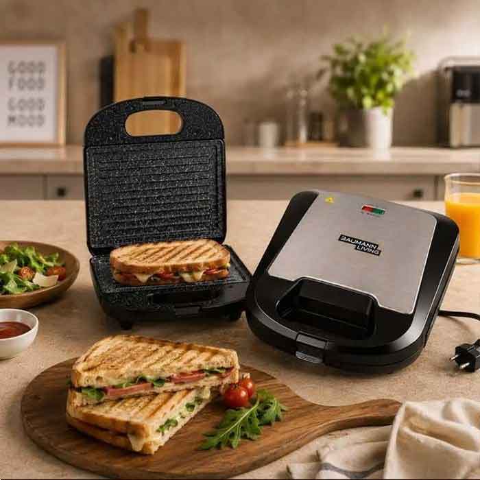 Machine à sandwich Baumann Living JK-101M-G 1200W – Grill Panini Granite