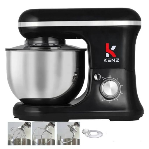 [MV-8901] Kenz Robot Cuisine Pétrin avec 6 vitesses + Bol 5L en Inox Noir