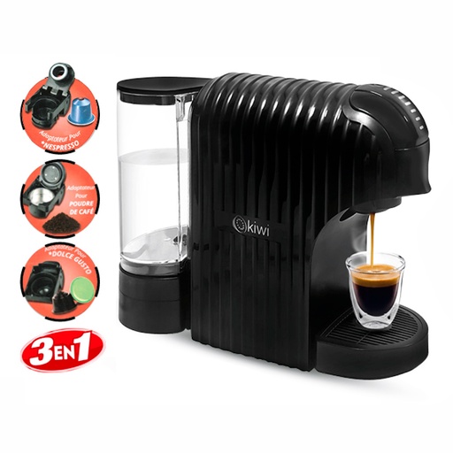 [kcm-7597] Machine à café kiwi à capsules Nespresso 3 en 1, café moulu