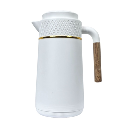 [2313BLANC] Thermos 1L, Chaud & Froid, Blanc Brittany motif