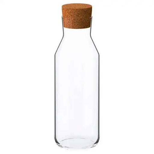 [IK-01G] Bouteille, Carafe en verre transparent avec bouchon en liège 1,2L luxus