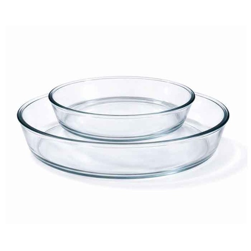 [802601] 2 Plats à four en verre Borosilicate ovale