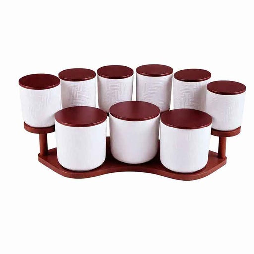 [YM2111] Pandiani Pots à épices, service à épices avec support