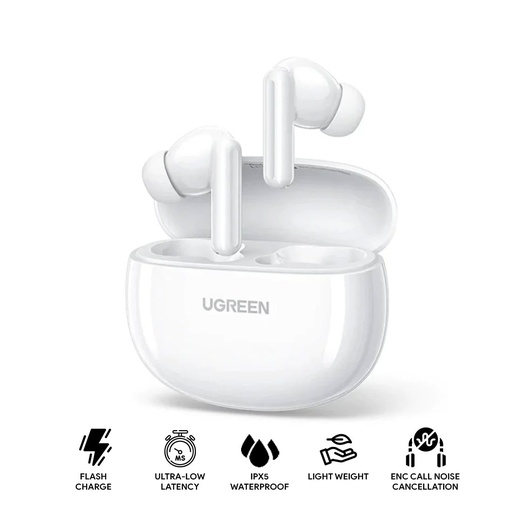 [45110] UGREEN Écouteurs Buds Sans Fil HiTune P3 – Bluetooth 5.4 – Blanc