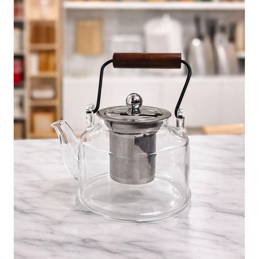 [D025] Pandiani Théière en verre - 650ml - Résistante au feu - Filtre en acier inoxydable