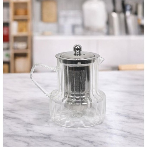 [E019] Pandiani Théière en verre - 750ml - Résistante au feu - Filtre en acier inoxydable