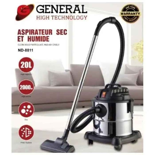 [ND-8811P] Aspirateur Eau et Poussière General ND-8811 20L 2000W