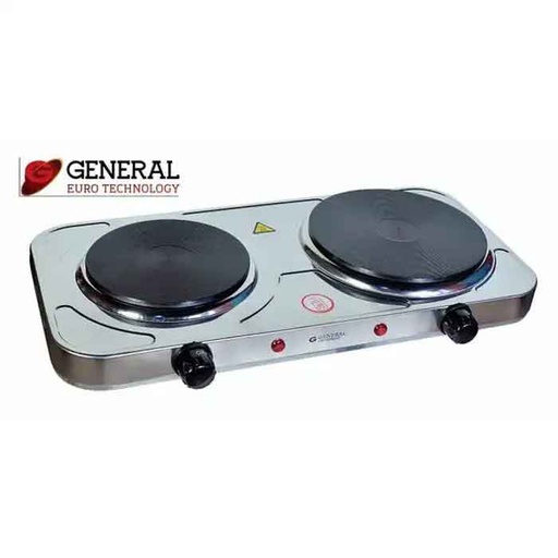 [CH-025AS] Plaque de Cuisson Inox General CH-025AS 2 Feux Électrique 2500W