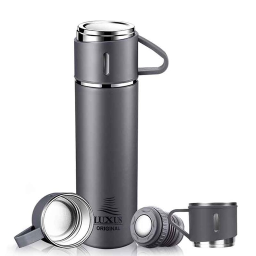 [TL500G] Thermos Bouteille Isotherme Luxus TL500G avec 3 Tasses Gris 500ml
